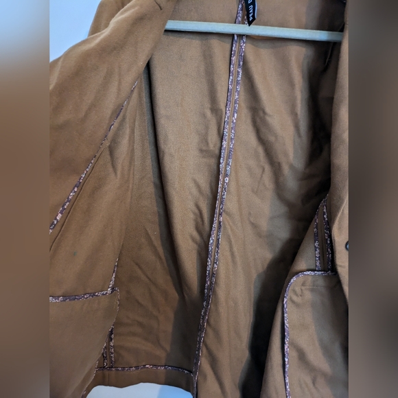 Peau de Loup Parks Faux-Wool Suit Jacket Size 18 Brown - Picture 6 of 6